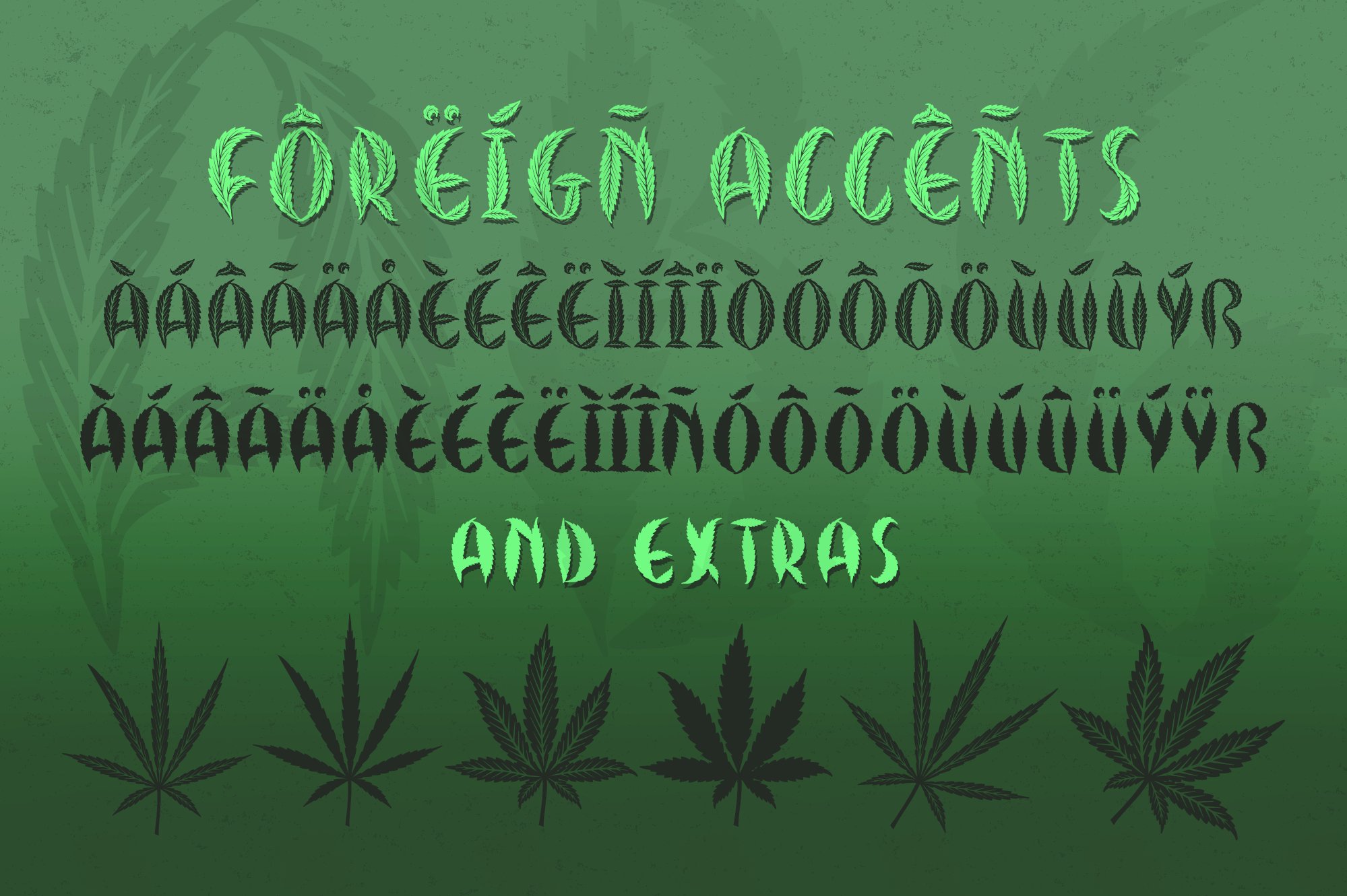 cannabis hemp font marijuana typeface 320