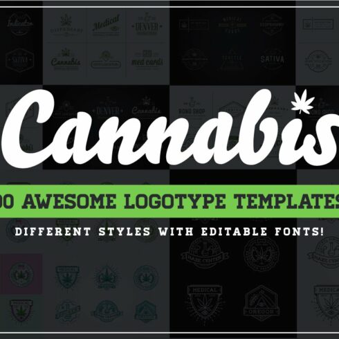 Awesome Cannabis Logotype Templates cover image.