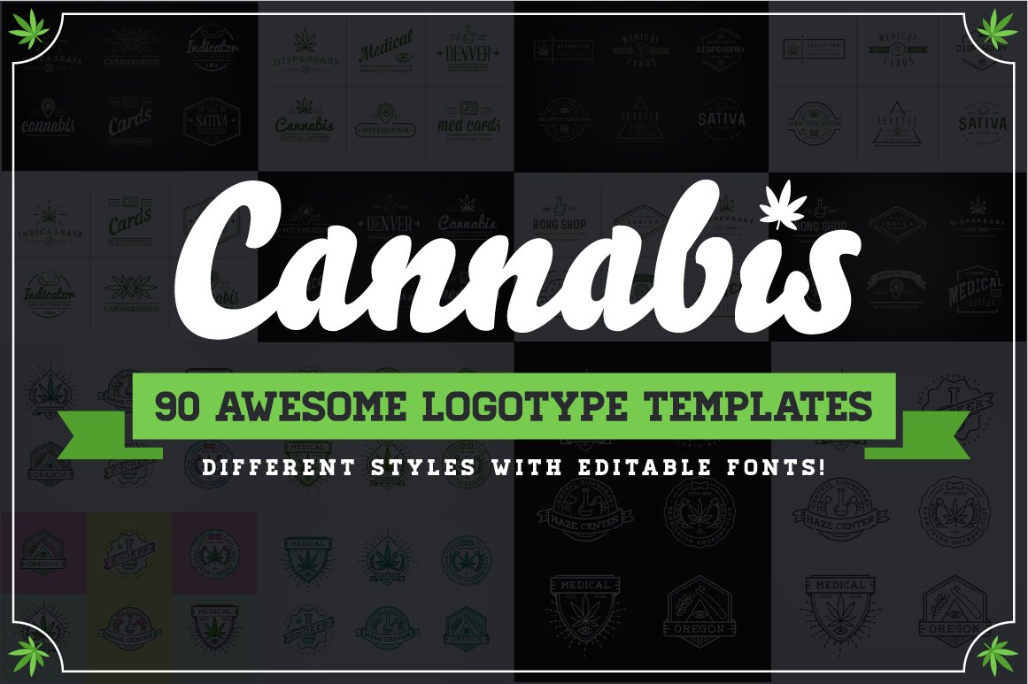 Awesome Cannabis Logotype Templates cover image.