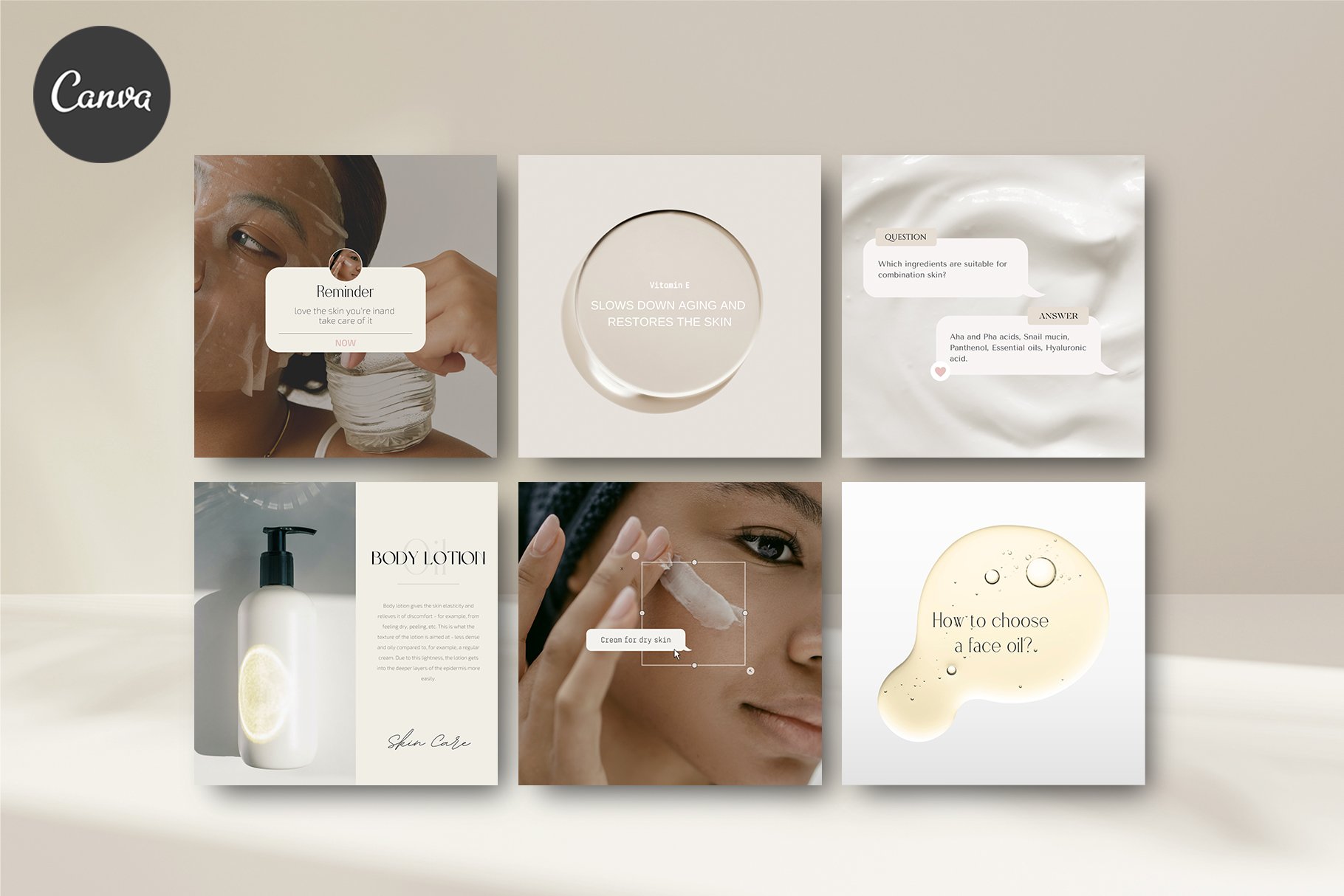 CANVA / Skin Care Social Media Pack cover image.