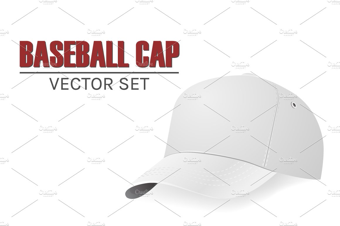 Baseball cap. Vector set. cover image.