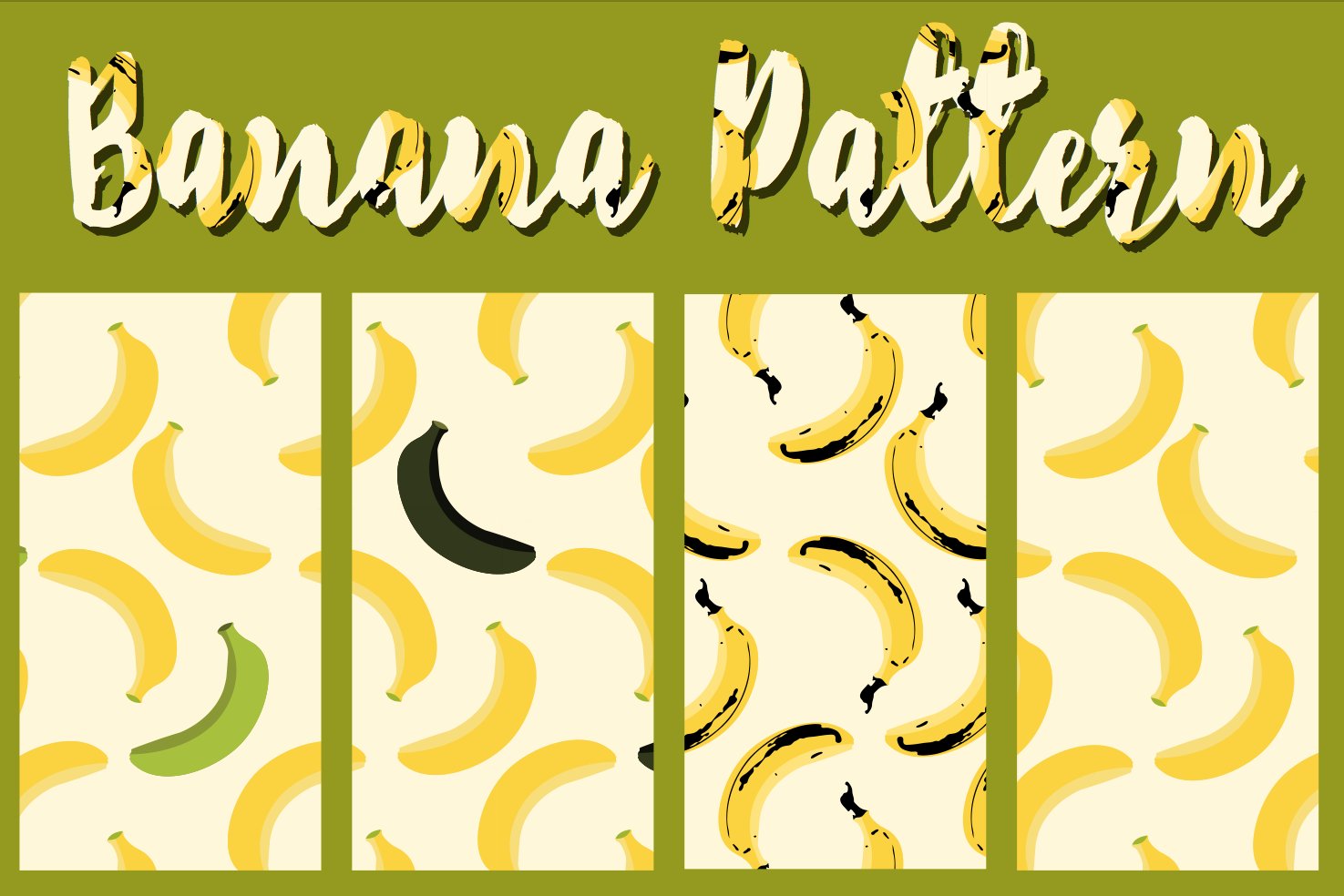 Vector Seamless Banana Pattern Set cover image.