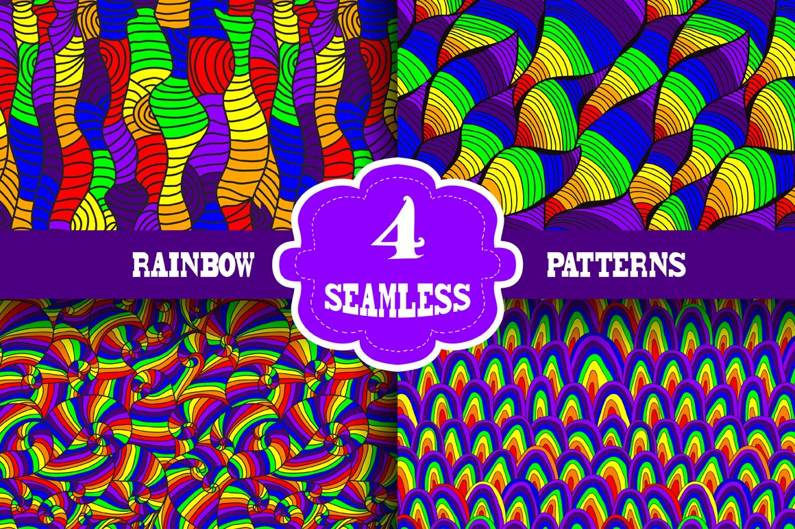Wave Patterns in Rainbow Colors cover image.
