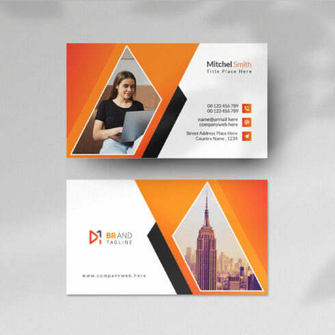 Creative and modern business card design template cover image.