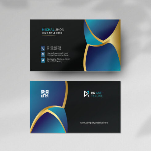 Simple business card template design cover image.