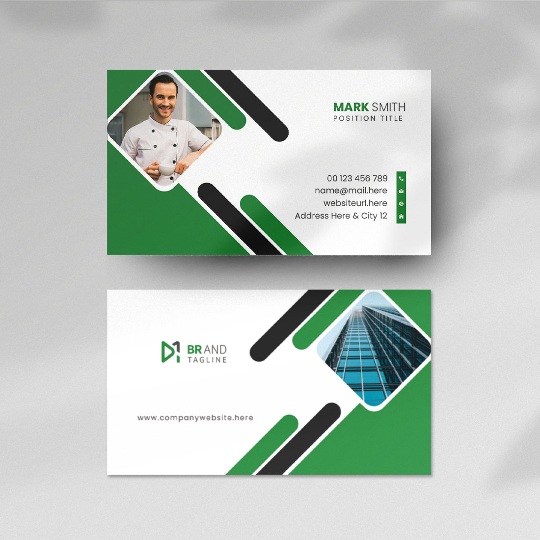 Modern business card design template cover image.