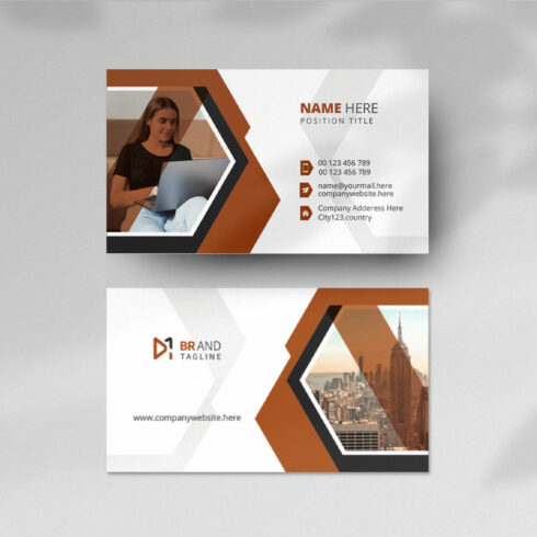 Creative and modern business card design template cover image.