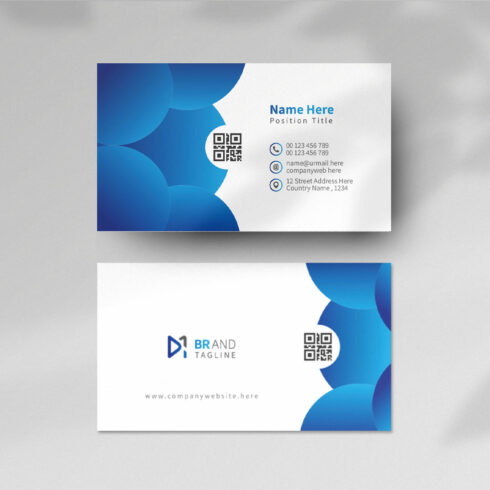 Blue elegant corporate card design template cover image.