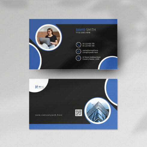 Template for business card design cover image.