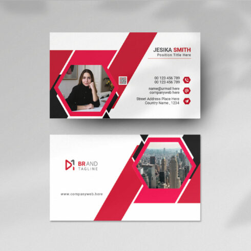 Professional and minimal business card template design cover image.