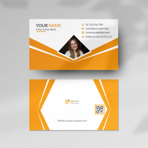 Modern and clean professional business card design template cover image.