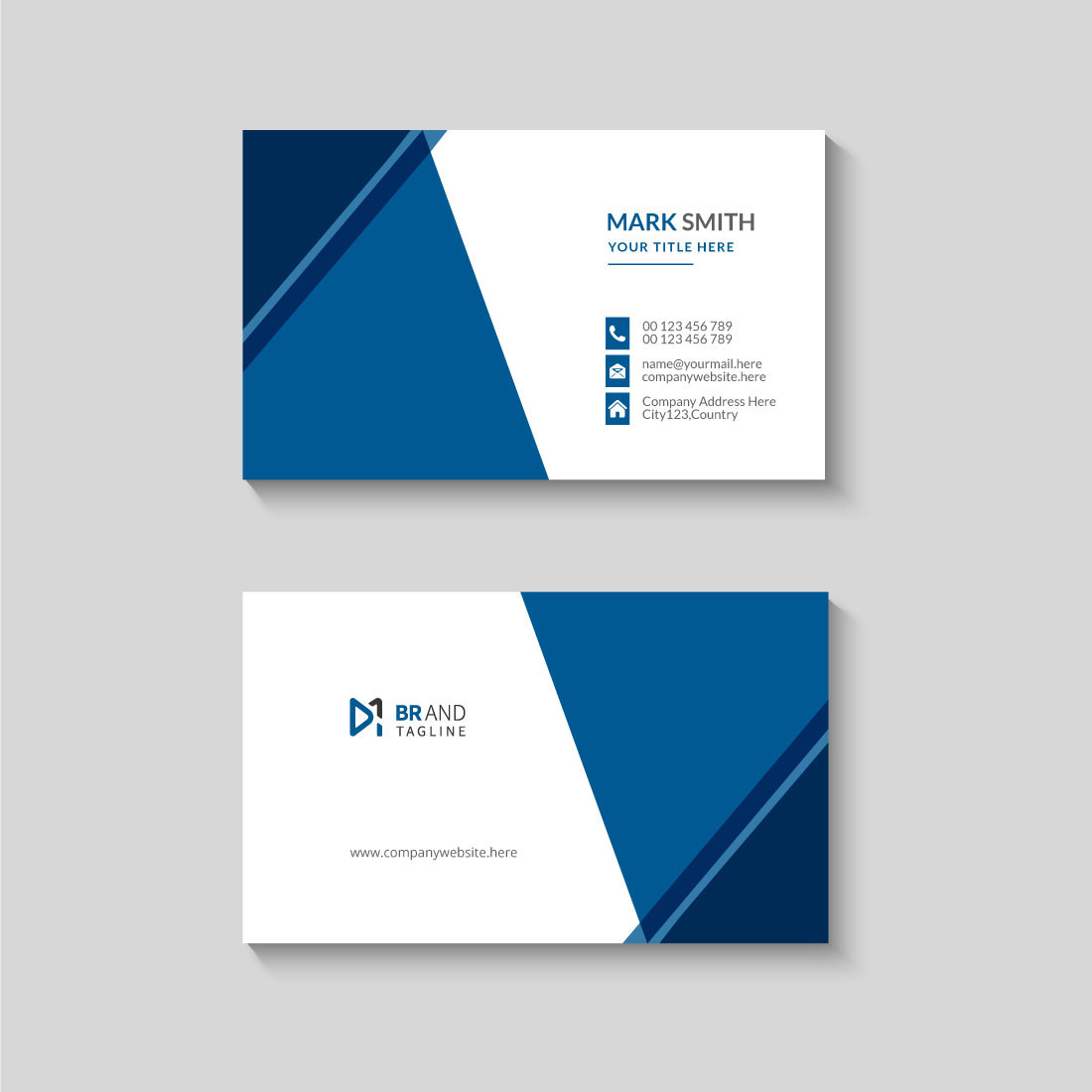 Modern and clean professional business card template preview image.