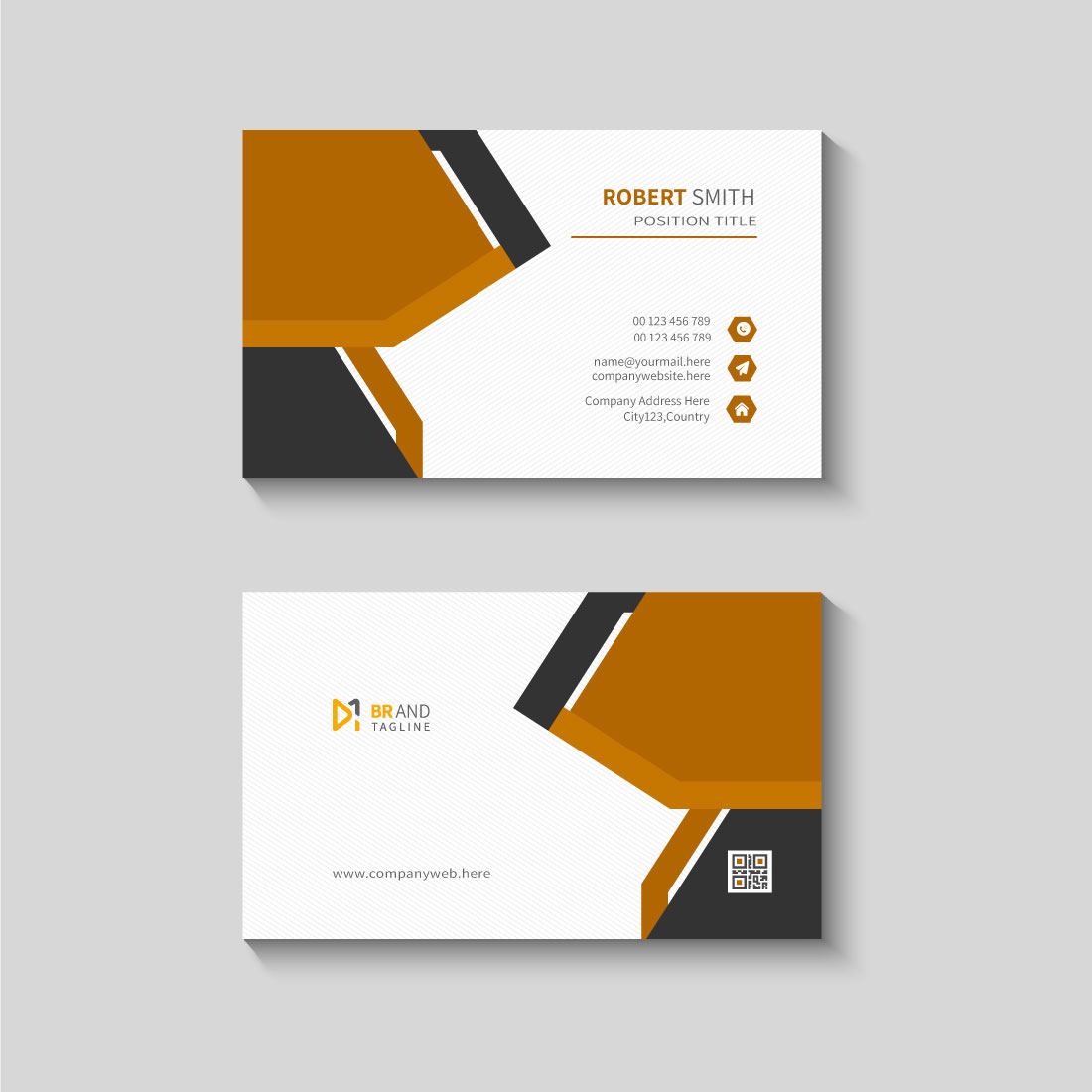 Clean style modern name card template preview image.