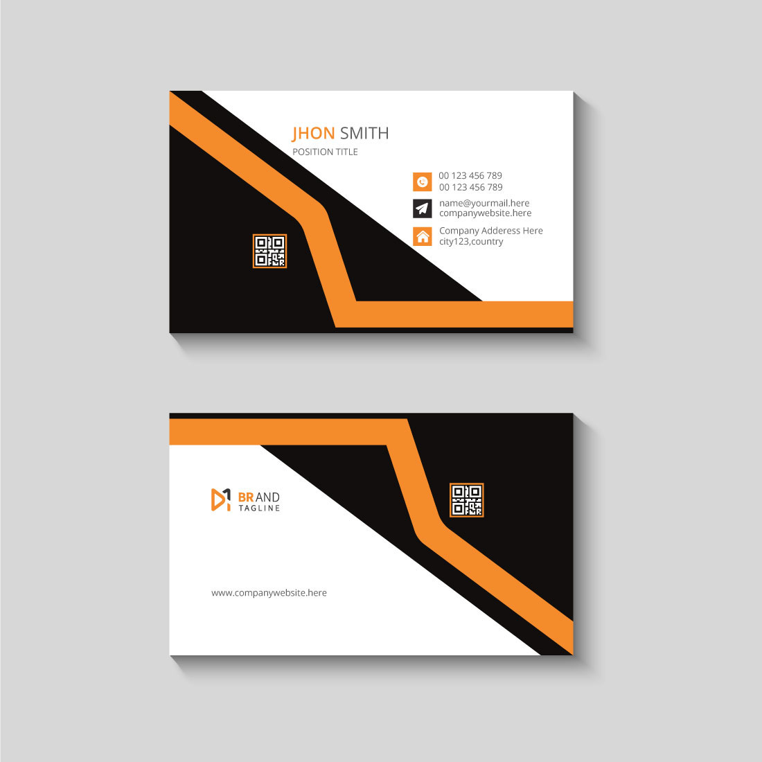 Corporate business card design template preview image.