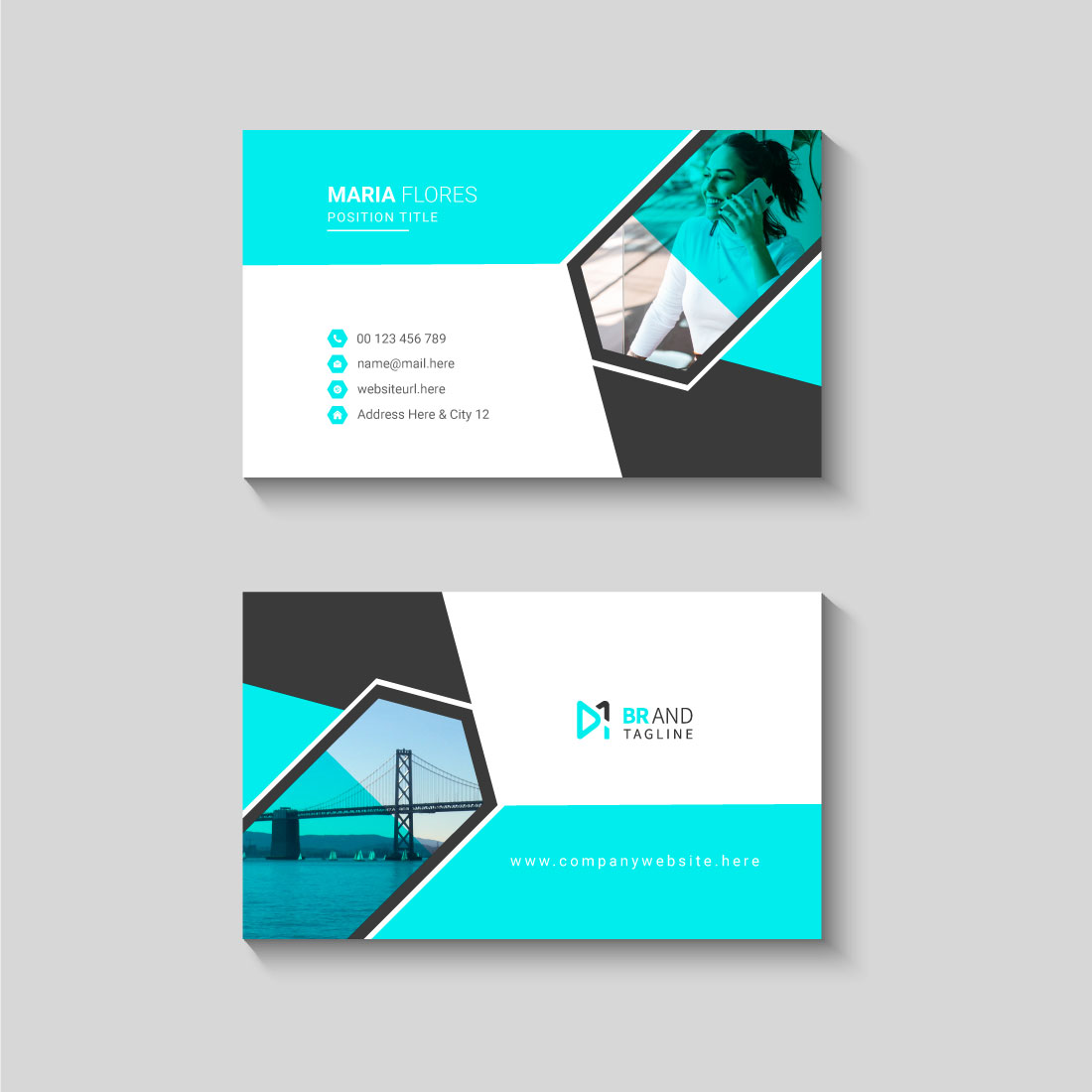 Professional business card template preview image.