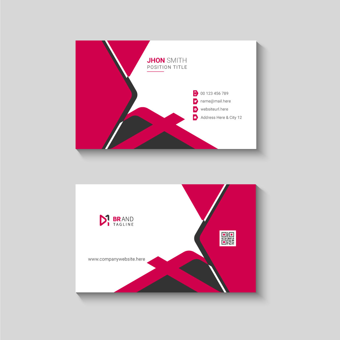 Clean and modern professional business card template preview image.