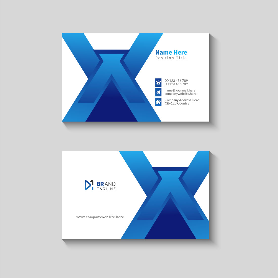 Modern business card design template preview image.