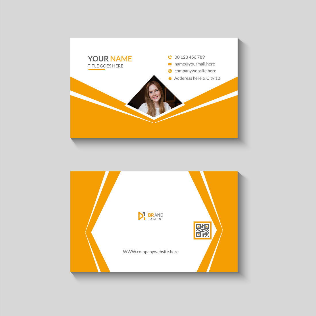 Modern and clean professional business card design template preview image.