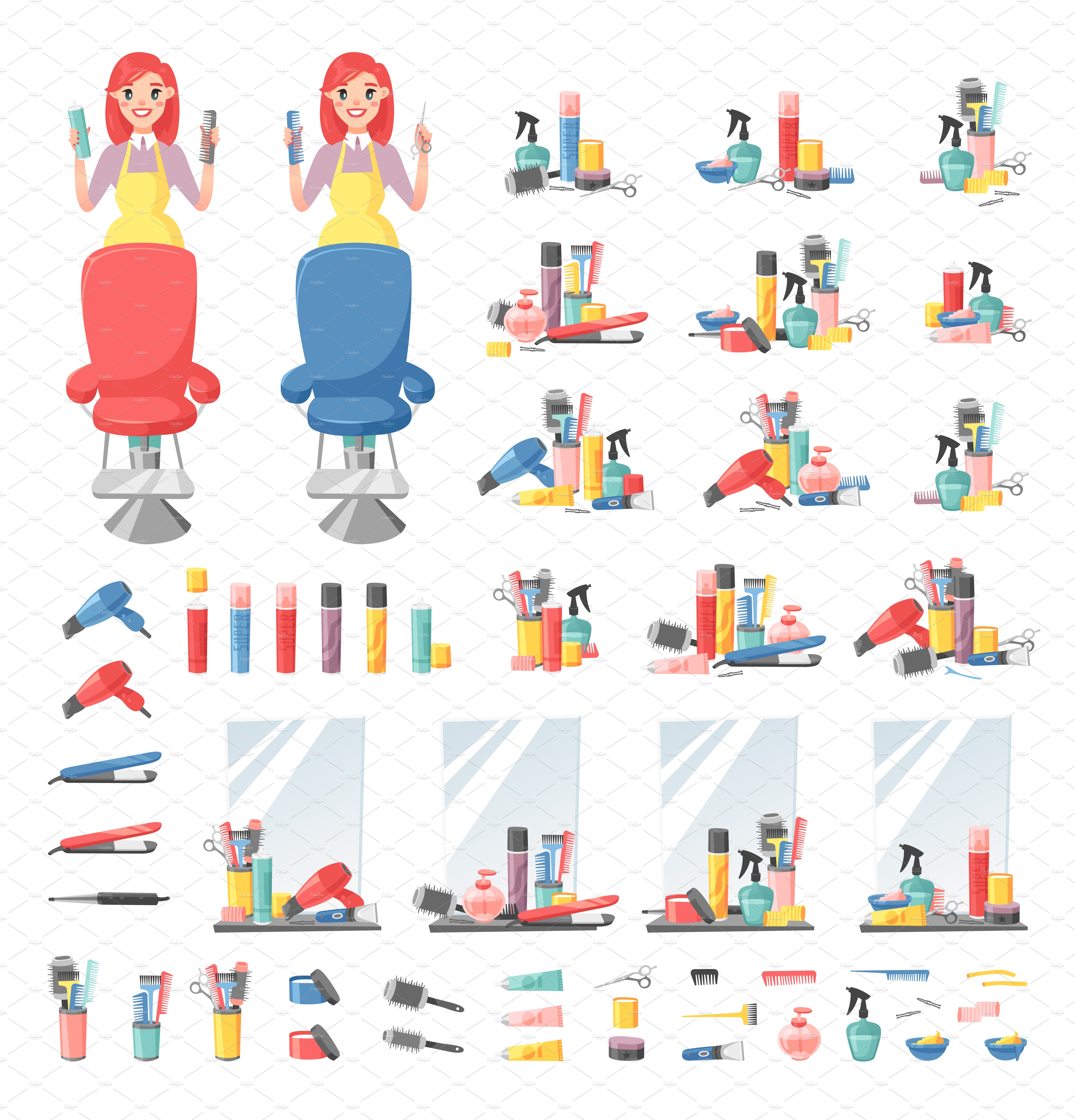 Haircut icons vector set cover image.