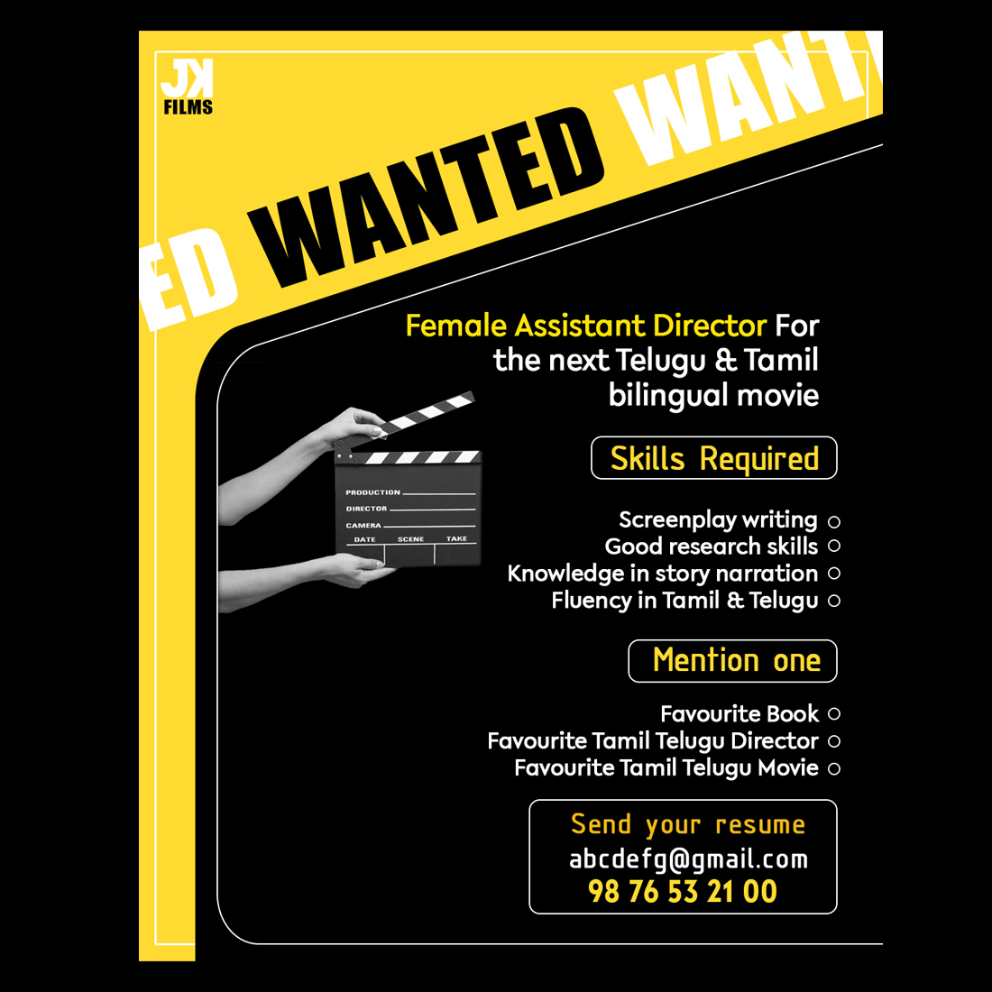 CASTING CALL TEMPLATE FOR FILM SHORT FILM AD FILM ETC MasterBundles
