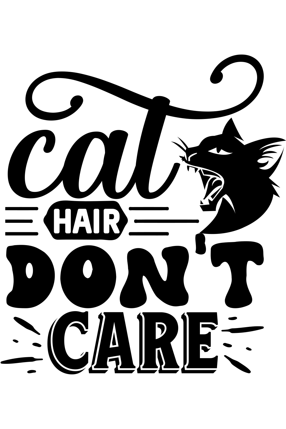 Cat hair don't care svg pinterest preview image.