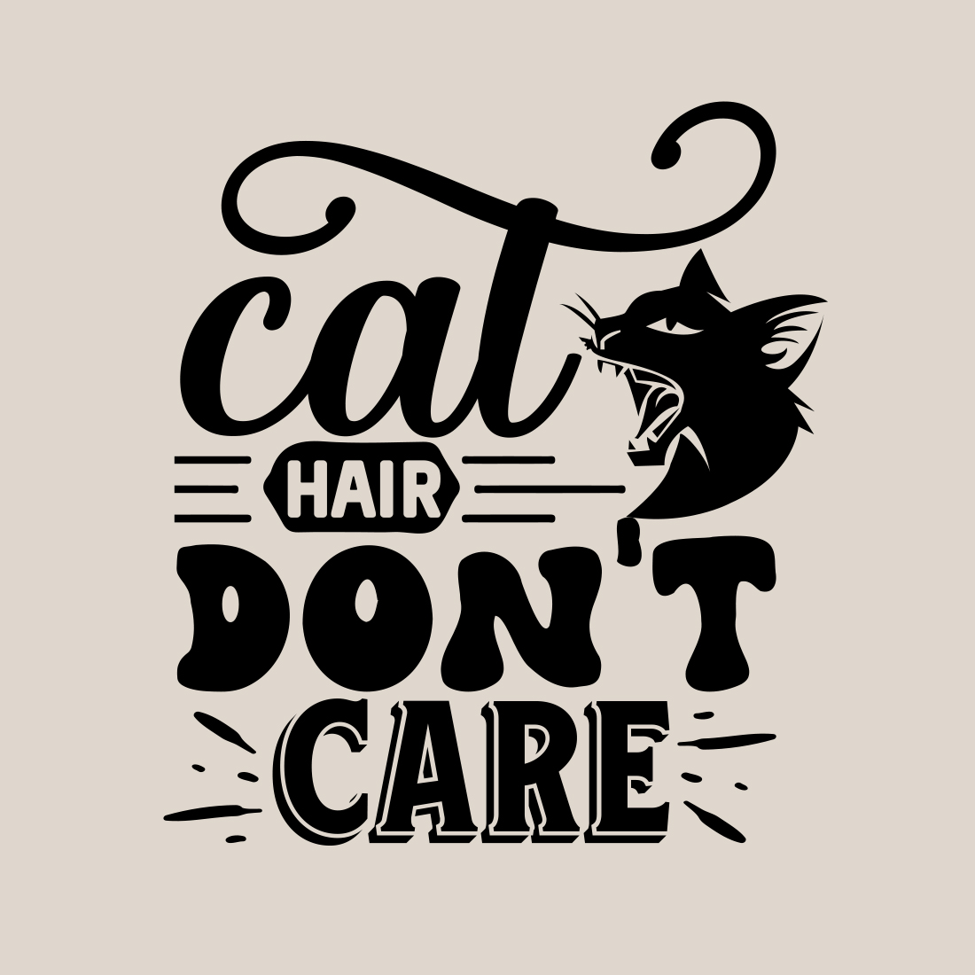 Cat hair don't care svg preview image.