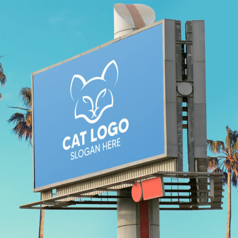 Vector illustration cat logo cover image.