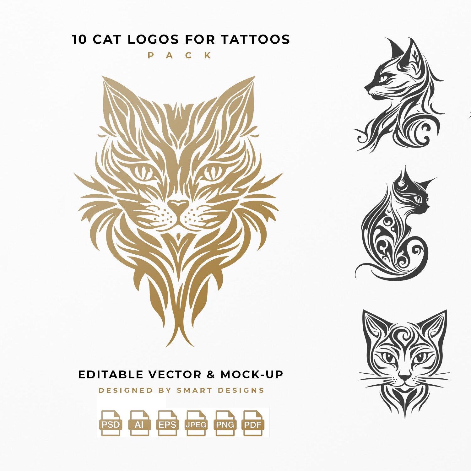 Set of Cat Icon Logo Tato Colection Graphic by mahstudios