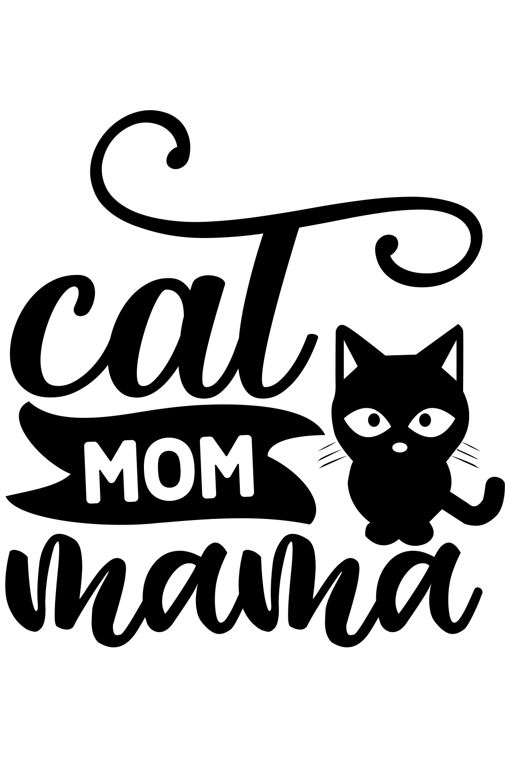 Cat mom mama svg pinterest preview image.