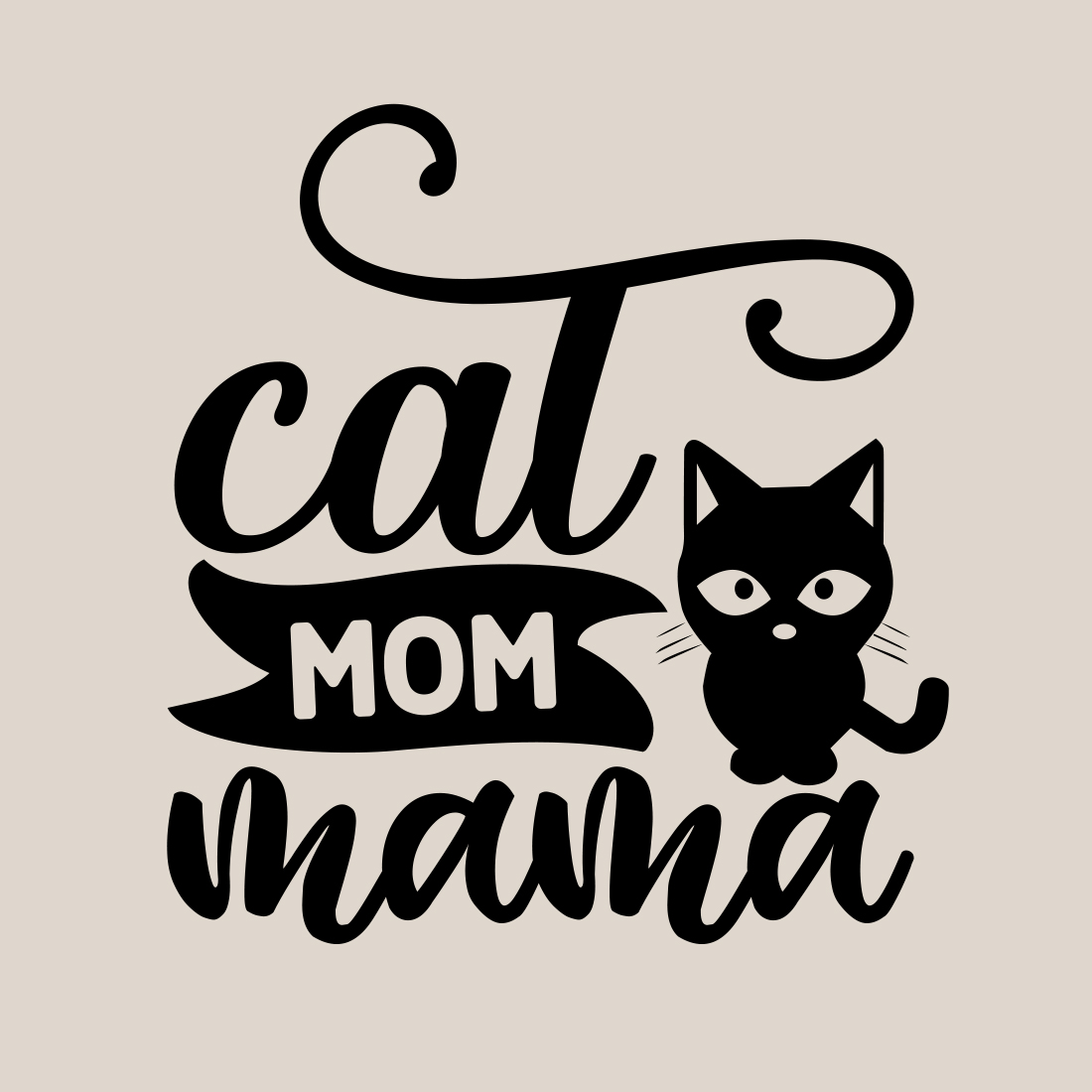 Cat mom mama svg preview image.