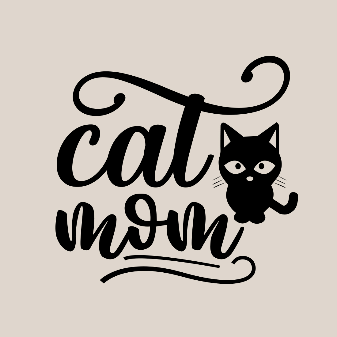 Cat mom svg preview image.