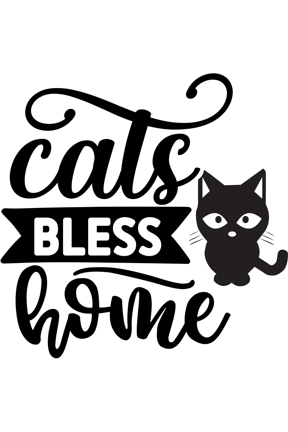 Cats Bless Home svg pinterest preview image.