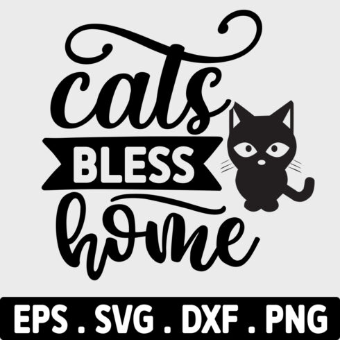 Cats Bless Home svg cover image.