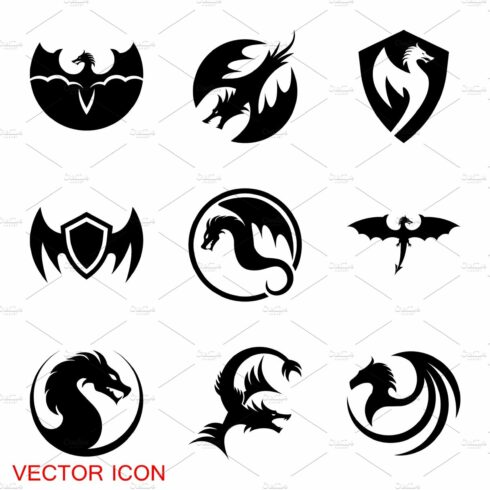 Dragon icon, Dragon logo vector cover image.