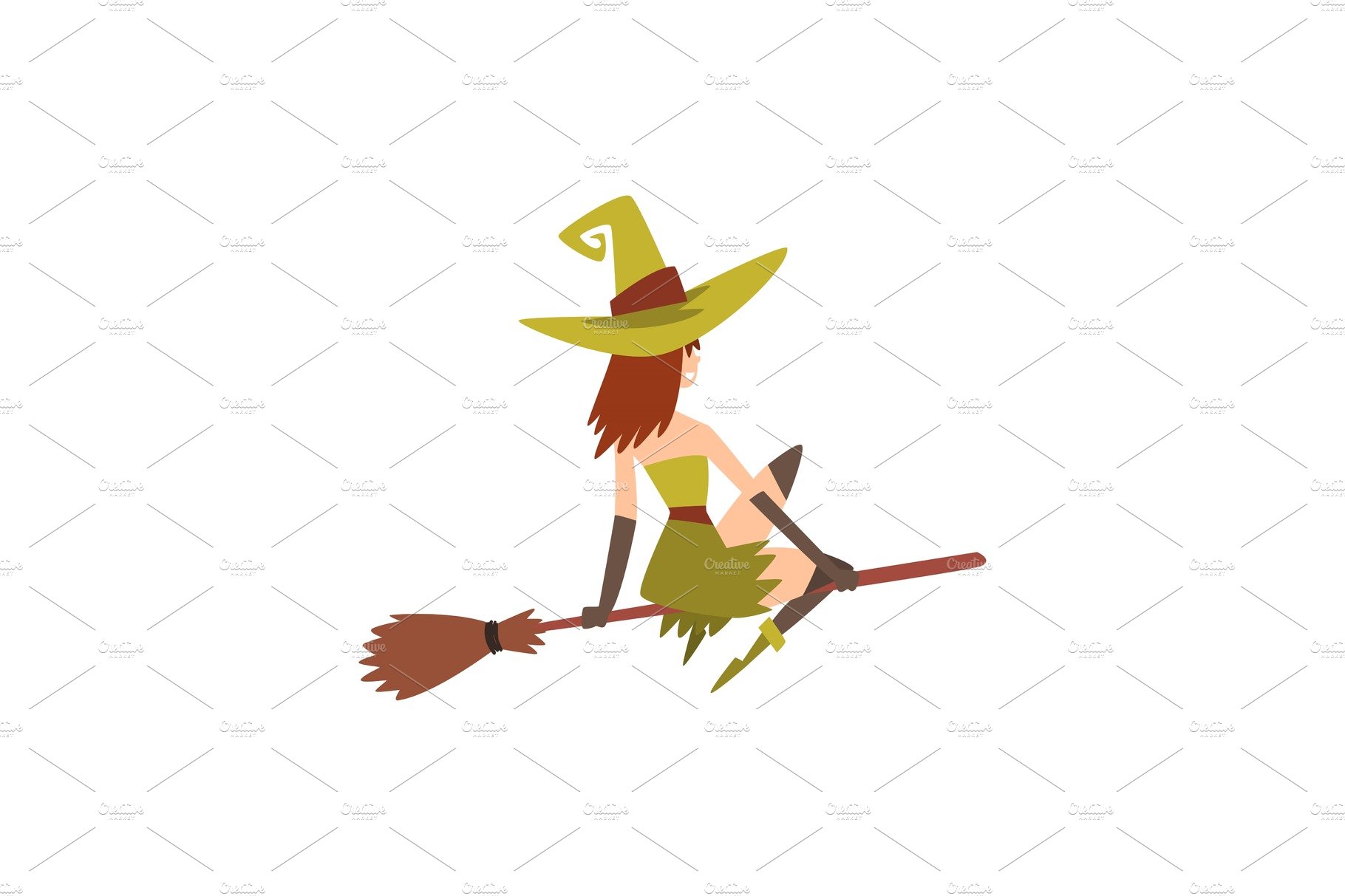 Beautiful Witch Flying on Broom cover image.