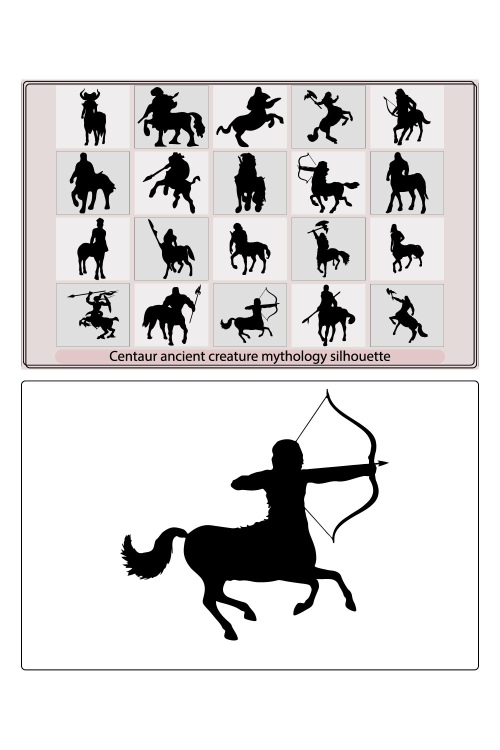 Centaur ancient creature mythology silhouette pinterest preview image.