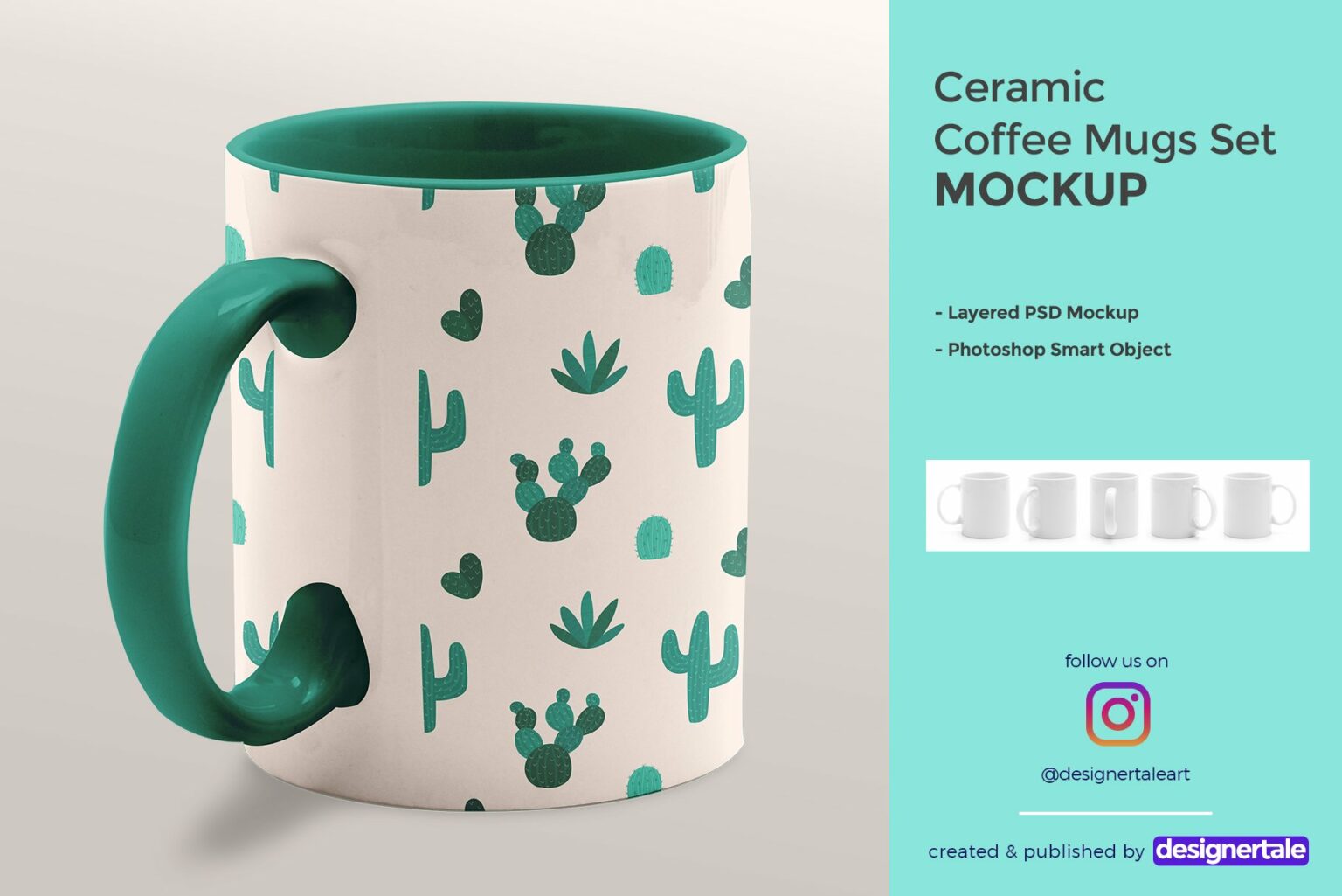 Ceramic Coffee Mugs Mockup Set   MasterBundles