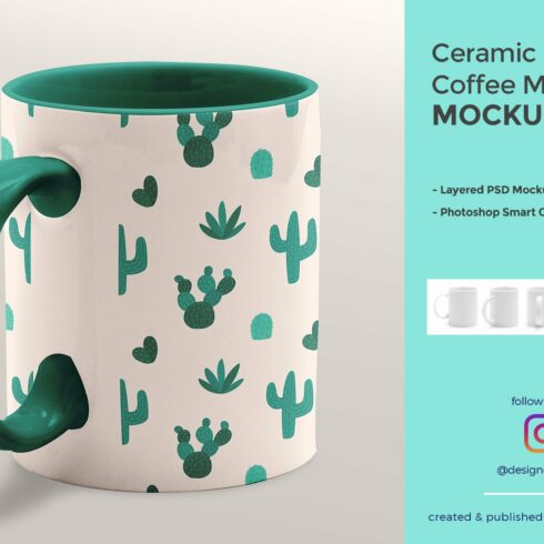 Ceramic Coffee Mugs Mockup Set cover image.