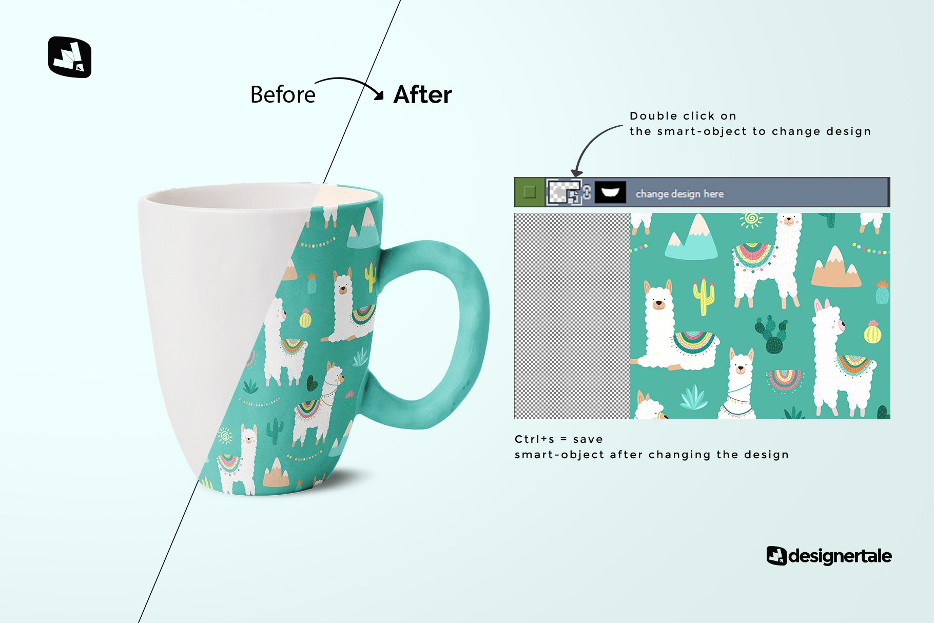 Ceramic Mug Set Mockup preview image.