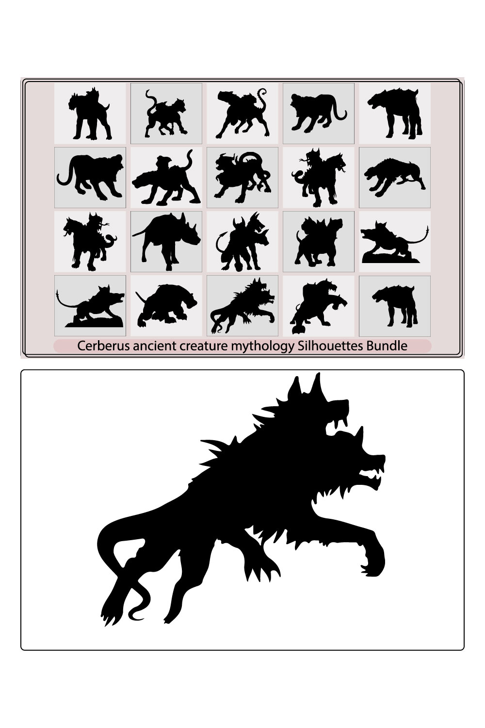 Cerberus ancient creature mythology silhouette pinterest preview image.