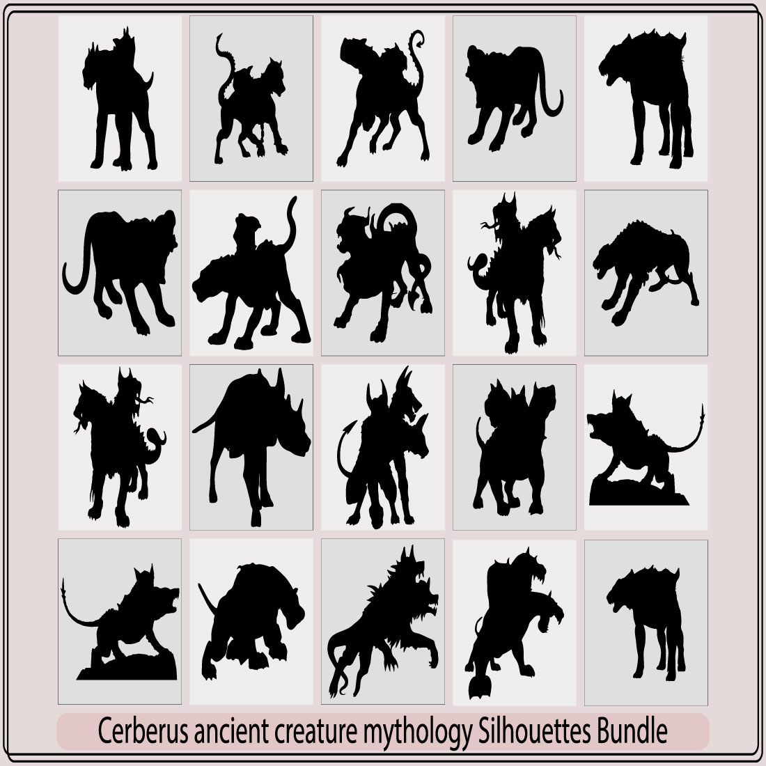 Cerberus ancient creature mythology silhouette cover image.