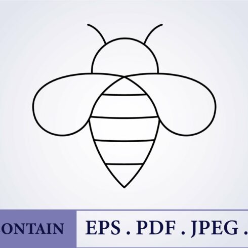 simple line art hornet bee logo icon cover image.