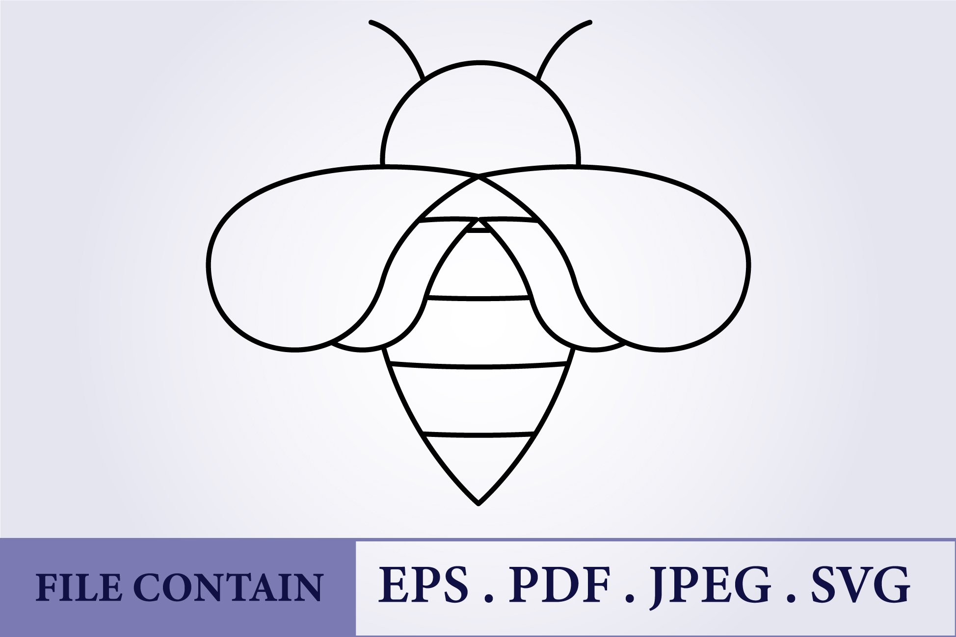 hornet bee line art icon symbol logo cover image.