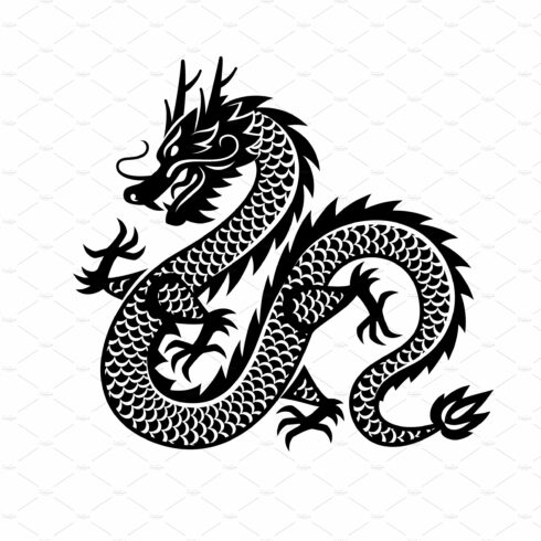 Chinese Dragon black silhouette cover image.