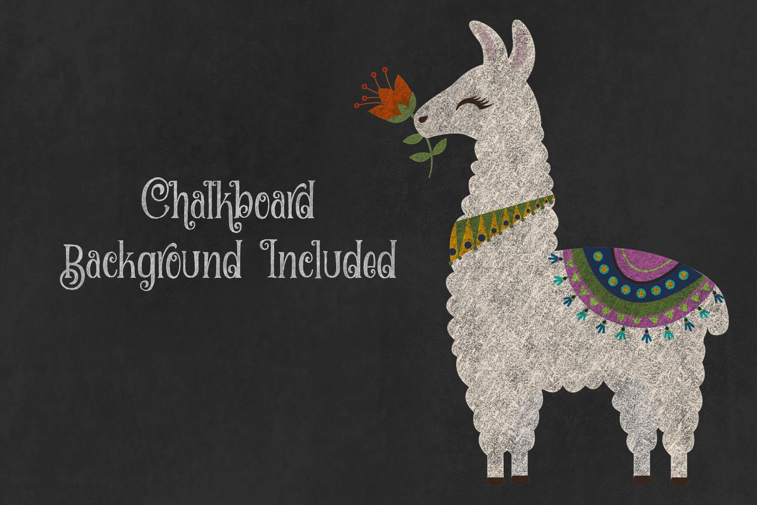 chalkboard llama clipart preview 3 883