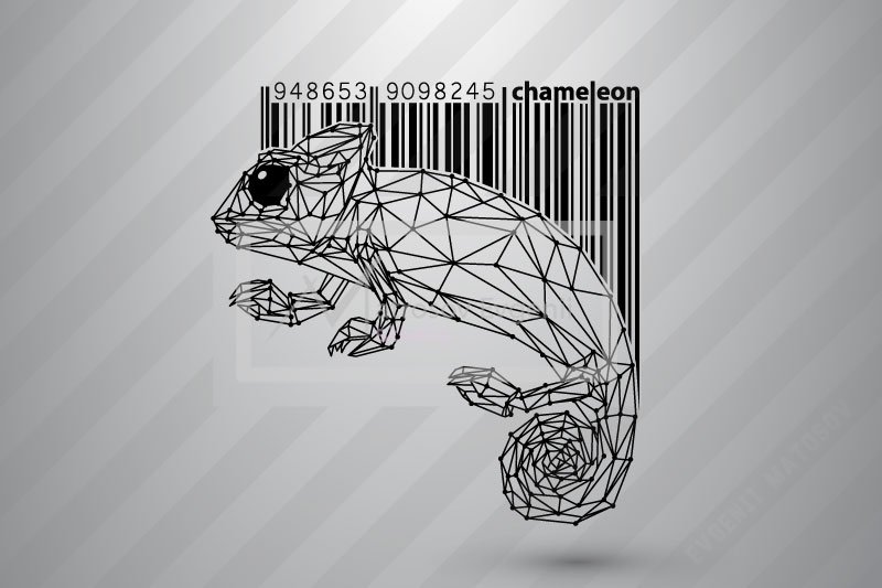 Chameleon from triangles and lines cover image.