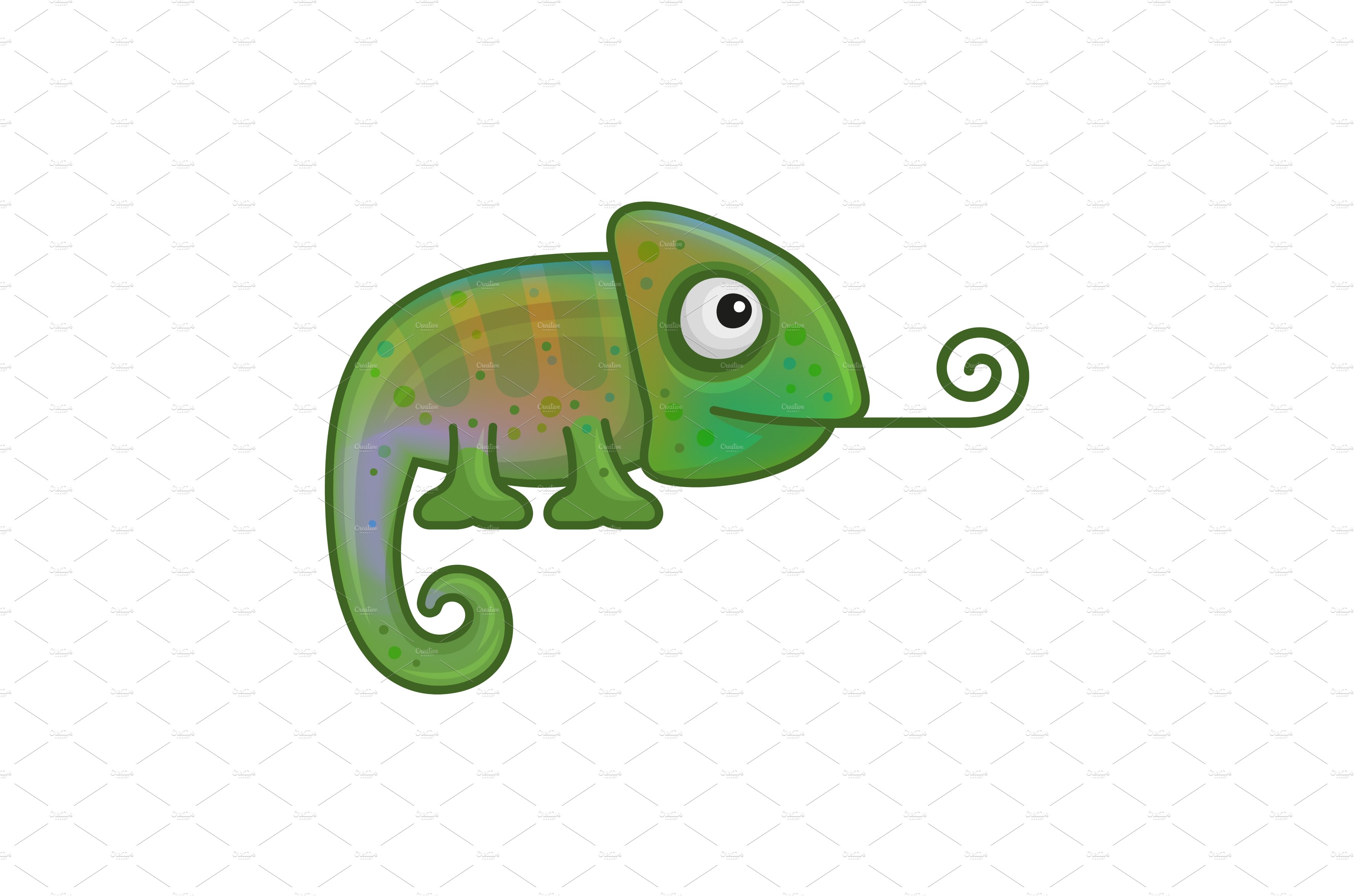Cute Color Chameleon on White cover image.