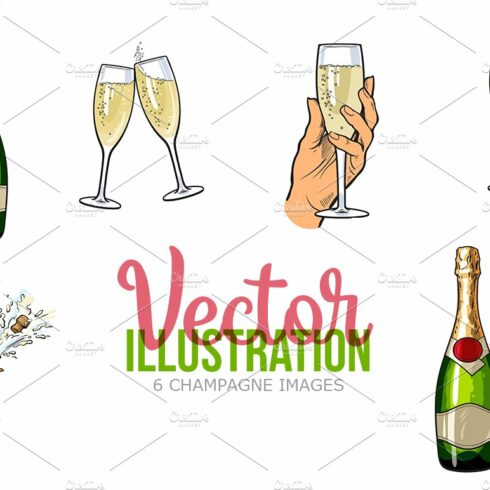 6 Champagne Images Illustration cover image.