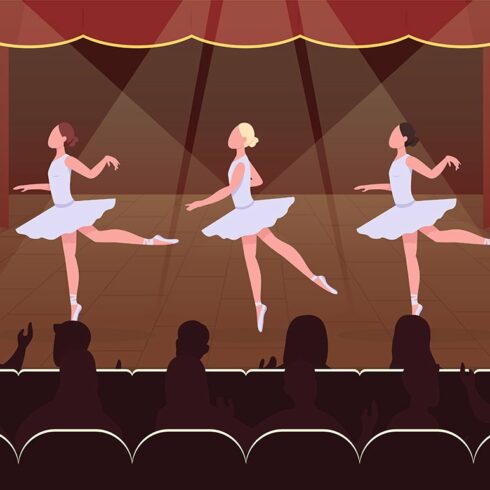 Ballet dance evening illustration cover image.