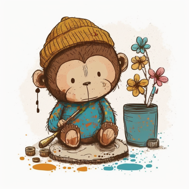 charismaenigma cute monkey cute boho minimalistic illustrations 164456be 17ac 4aba a498 bc8bdcd91348 507